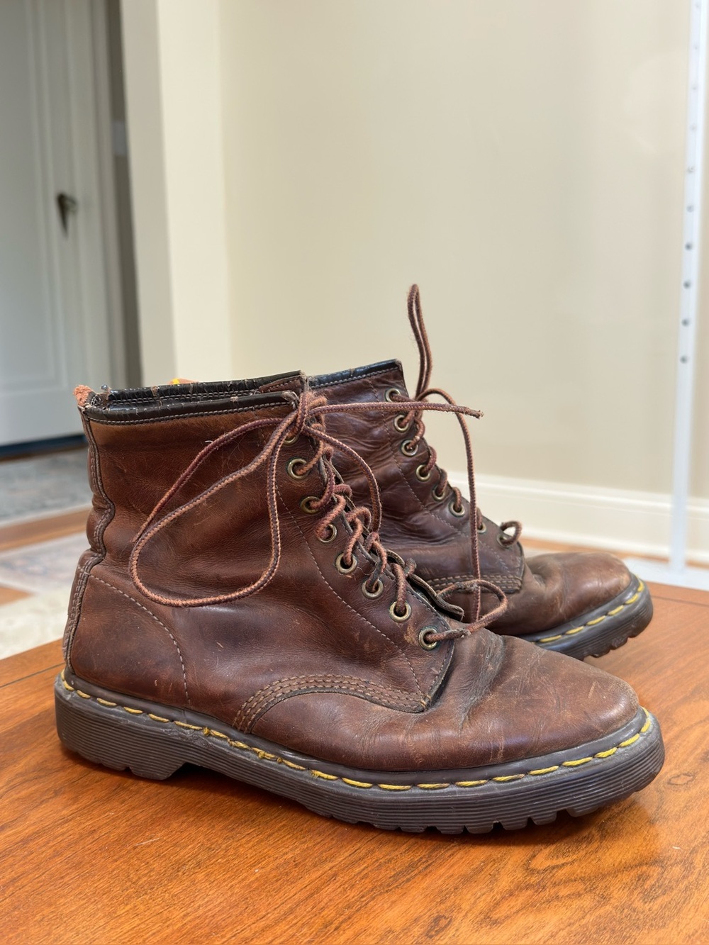 1990s Dr. Martens Made in England Brown Leather 8 Eye Boots Men’s 8.5